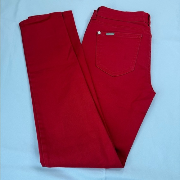 Celebrity Pink Red Skinny Jeans Vibrant Denim - Picture 2 of 9